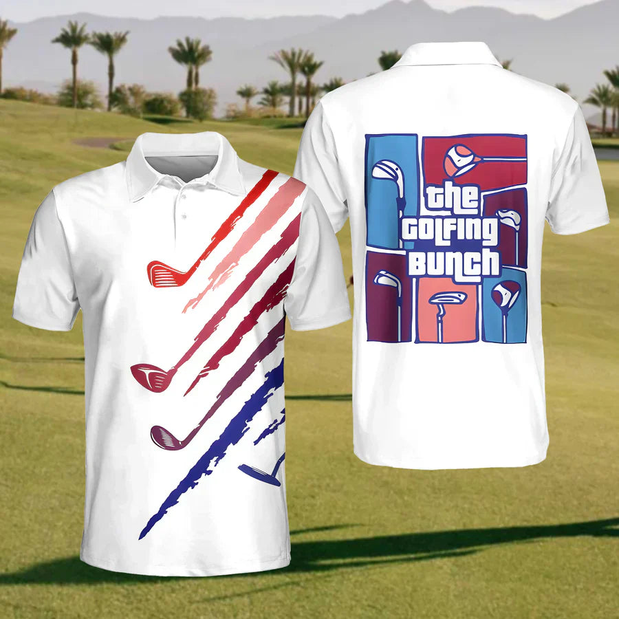 The Golfing Bunch Mens Golf Polo ShirtMens Golf Gift, Mens Golf Shirt