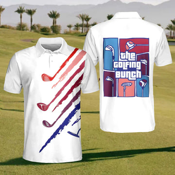 The Golfing Bunch Mens Golf Polo ShirtMens Golf Gift, Mens Golf Shirt