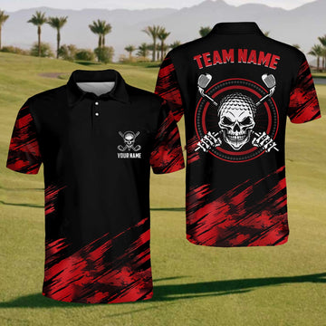 Skull Warrior Mens Golf Polo ShirtMens Golf Gift, Mens Golf Shirt
