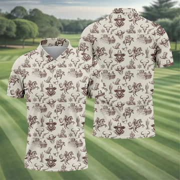 Funny Bigfoot Western Style Hawaiian Golf Shirt, Men's Golf Shirt, Polo Shirts For Men