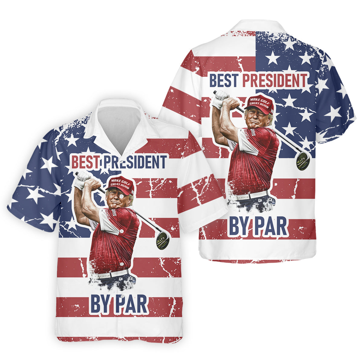 Best President By Par Men's Golf Polo ShirtFunny Trump Shirt, Christmas Golf Gift