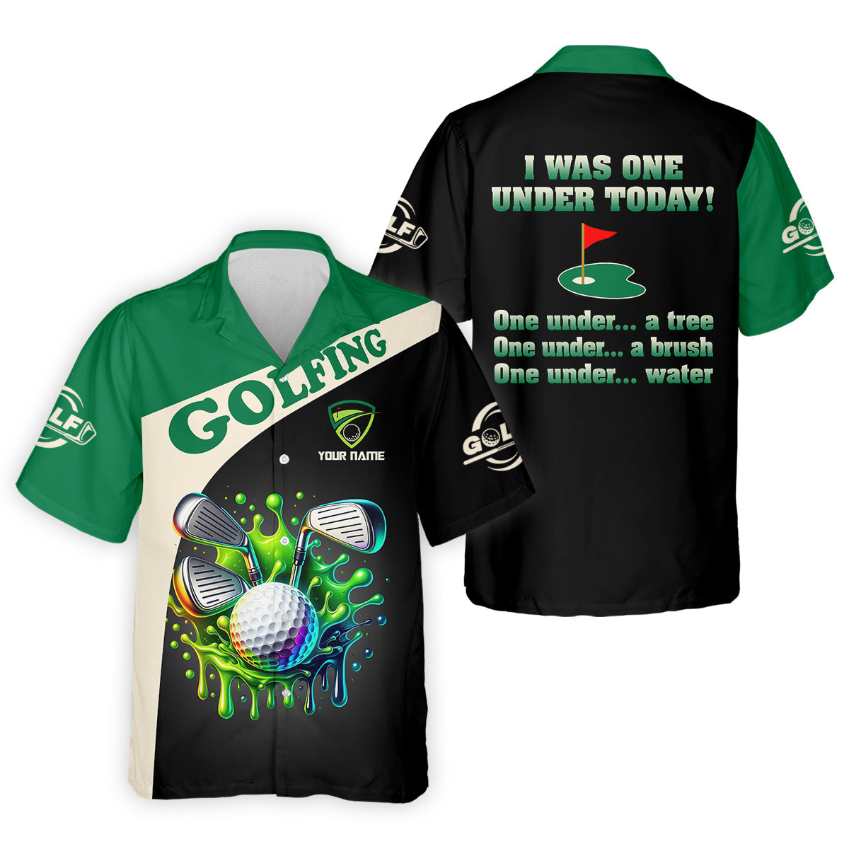 I Was One Under Today Custom Funny Golf Polo Shirtad Golf Gifts