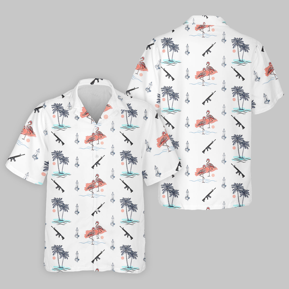 Flamingo Golf Polo ShirtMens Golf Gift, Funny Golf Shirt, Tropical Shirt