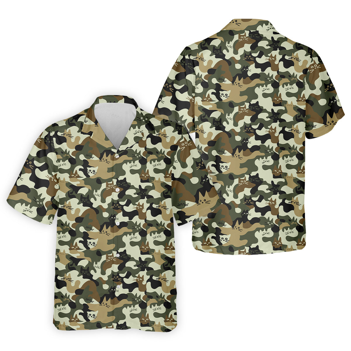 Funny Cat Camo Men's Golf Polo ShirtCat Golf Shirt, Funny Golf Shirt, Mens Golf Gift