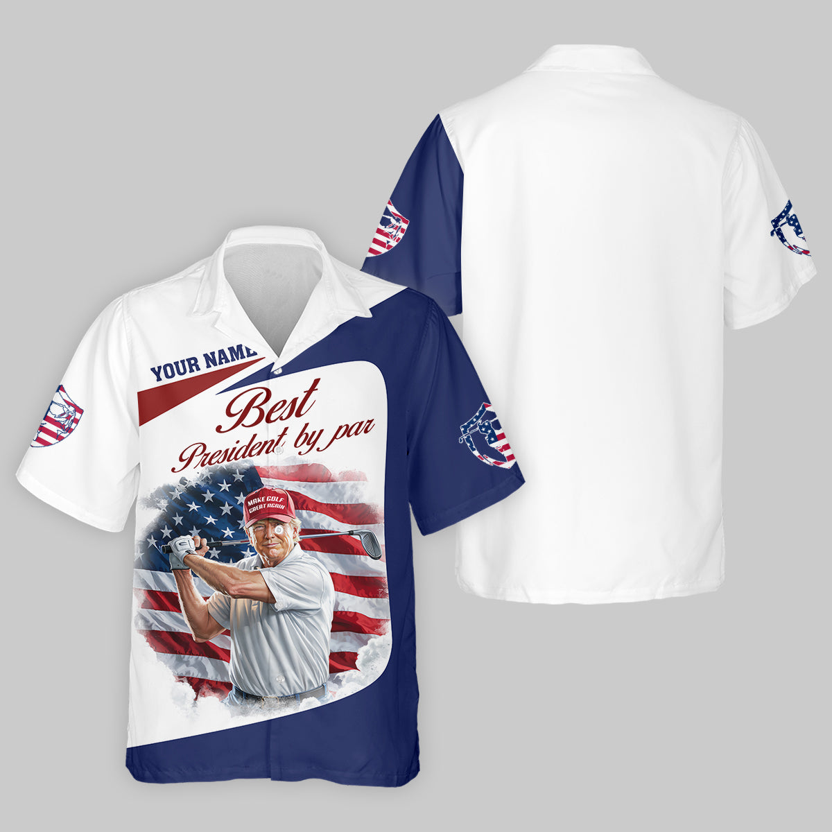 Best President By Par Custom Funny Golf Polo Shirtrump Shirt, Christmas Golf Gift