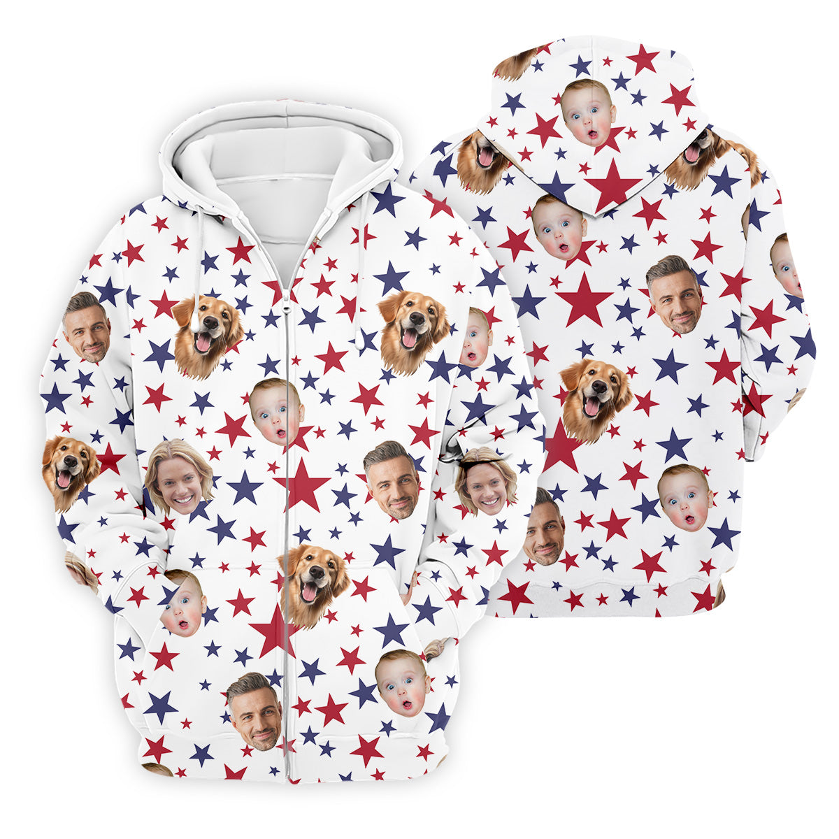 Custom Independence Days Shirts With Faces, 4th Of July Golf Polo, Men's Golf Polo ShirtIndependence Day Shirts
