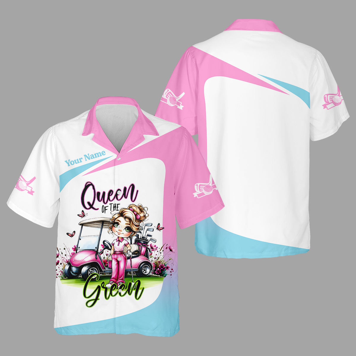 Queen Of The Green Custom Funny Womens Golf Polo ShirtLadies Golf Shirts, Best Golf Shirts
