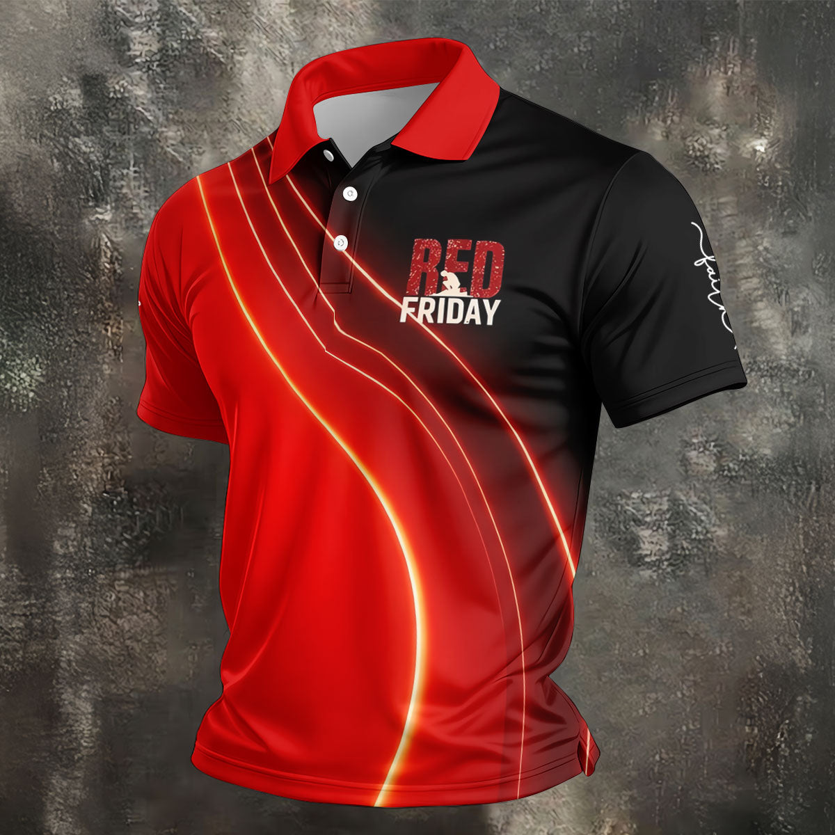 Red Friday Red Black Gradient Faith 4th Of July Golf Shirt, 250 Years Polo Shirt Men