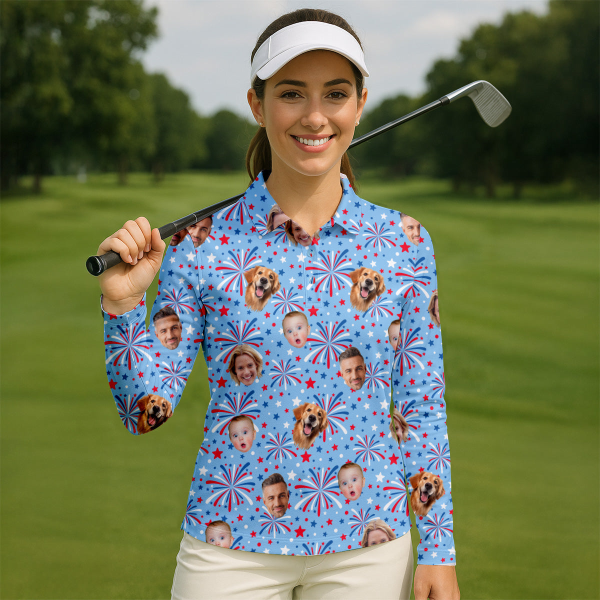 Custom Face Shirt, Long Sleeve Golf Shirts, Womens Golf Polo, Custom Pet Shirt, Ladies Golf Shirt