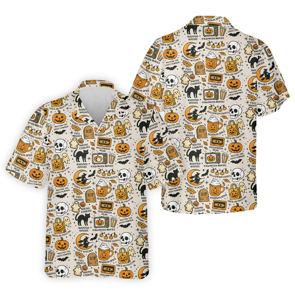 Spooky Witches, Spooky Cat, Cute Halloween T-Shirts, Mens Golf Polo Shirt Golfing Apparel