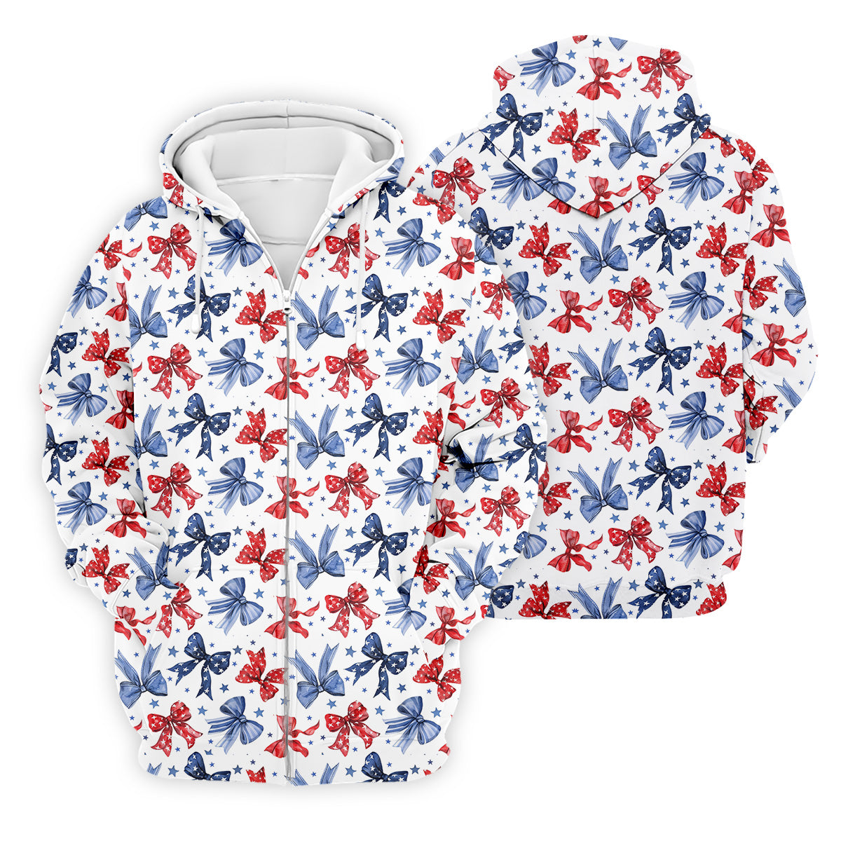 Red White & Blue Bows Shirt, Men's 4th Of July Shirts, Funny Mens Golf Polo ShirtGift For Golfing Dad
