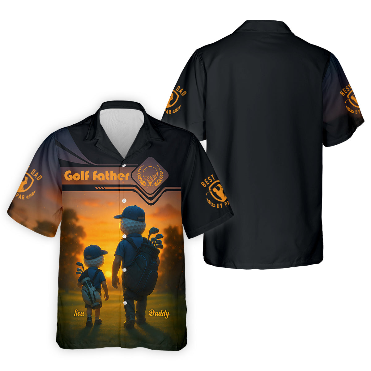 Golf Father Custom Men's Golf Polo ShirtFunny Golf Shirt, Christmas Golf Gift