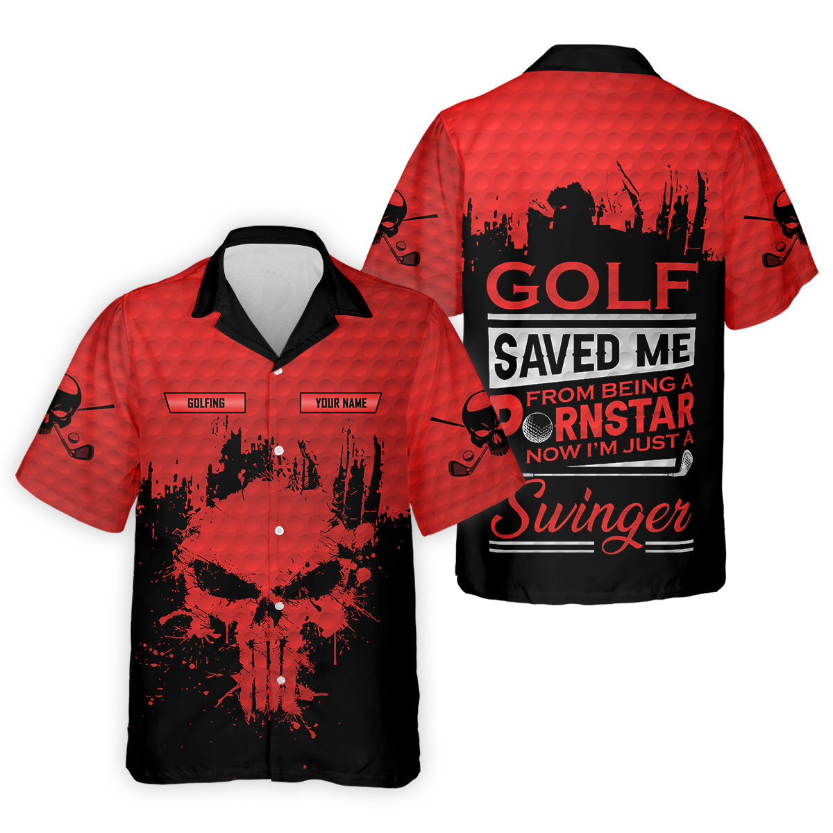 Golf Saved Me From Being A Porn Star Now I'm Just A Swinger Custom Funny Golf Polo ShirtDad Golf Gift