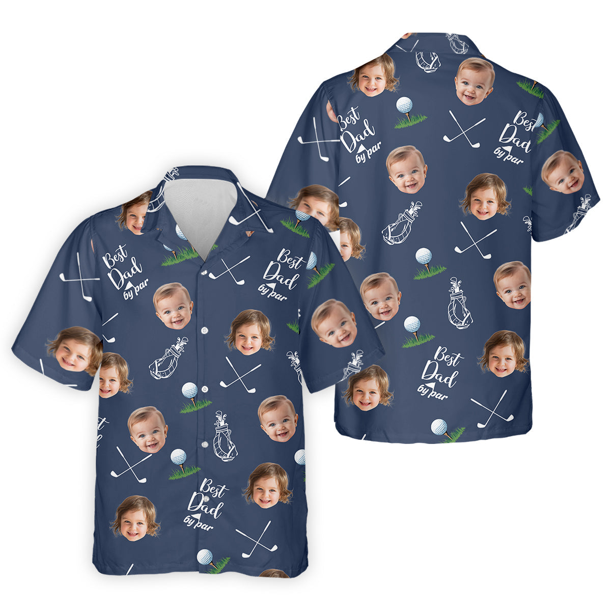 Best Dad By Par Custom Photo Golf Shirt, Fun Golf Shirt, Best Golf Gift For Dad, Dad Golf Gift