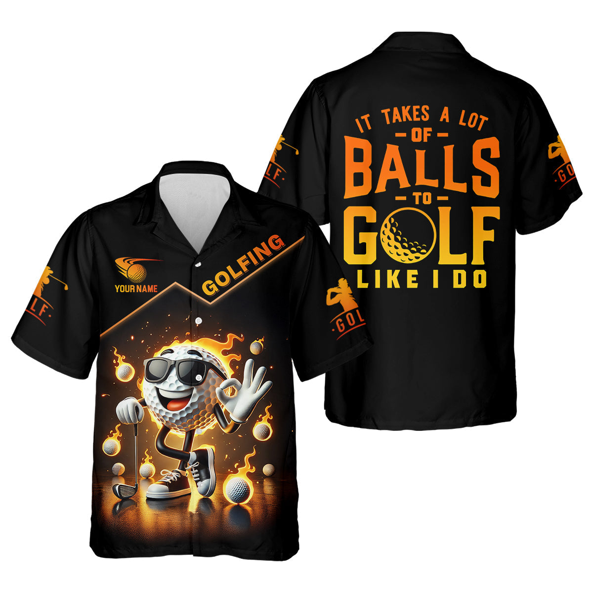 It Takes a Lot of Balls to Golf the Way I Do Custom Men's Golf Polo ShirtFunny Golf Shirt, Dad Golf Gift