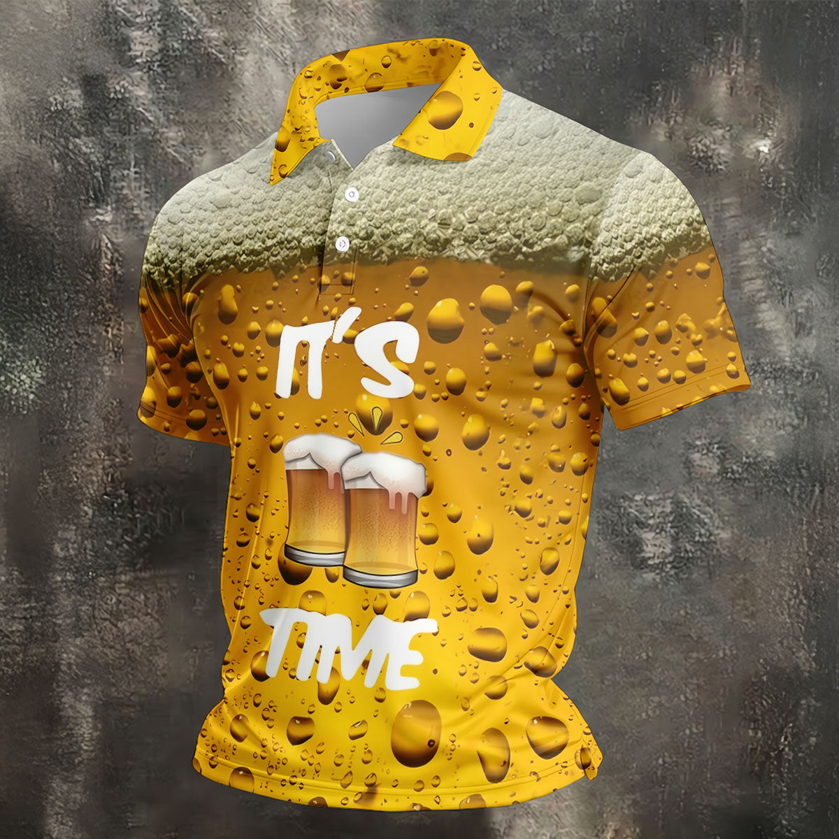 It's Time Golf And Beer Men's Funny Golf Shirts, Hawaiian Golf Shirt, Polo Shirtor Men