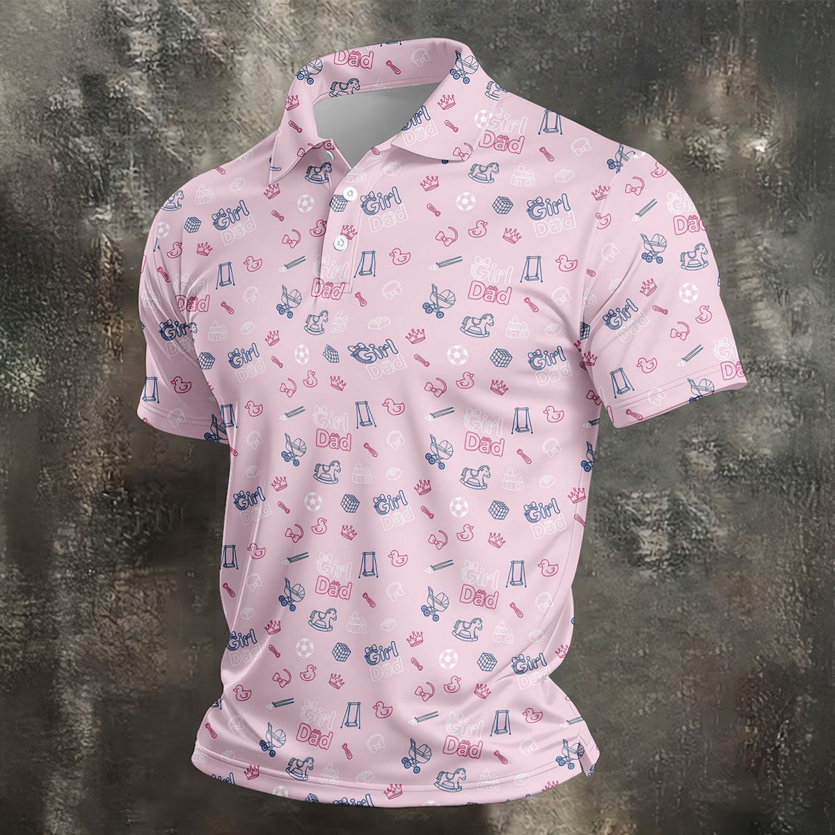 Girl Dad Father's Day Golf Shirt, Cute Golf Outfit, Polo Shirt Men, Golf Gift For Dad