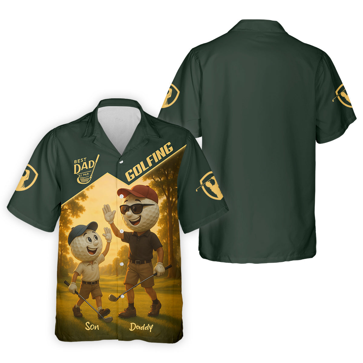Best Dad By Par Personalized Men's Golf Polo ShirtDad Golf Gift, Christmas Golf Gift