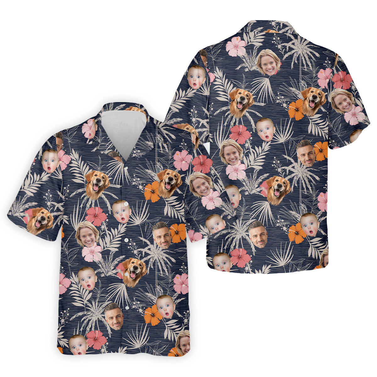 Mens Black Hawaiian ShirtHawaiian ShirtWith Faces, Men Polo Shirtest Gifts For Men Golfers