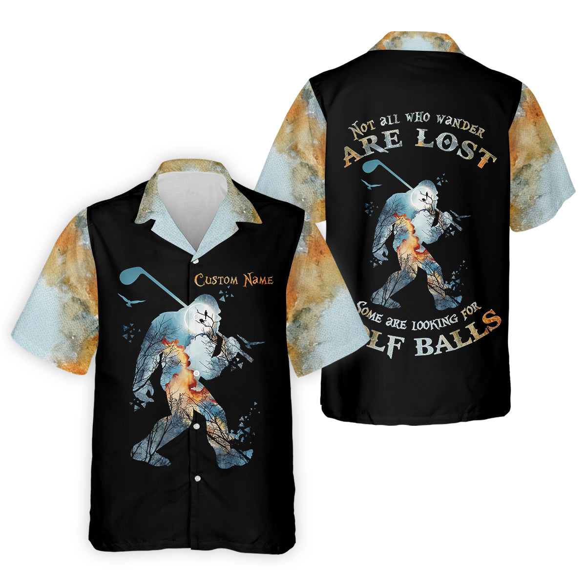 Not All Who Wander Are Lost Men's Golf Polo Shirtigfoot Golf Shirt, Dad Golf Gift