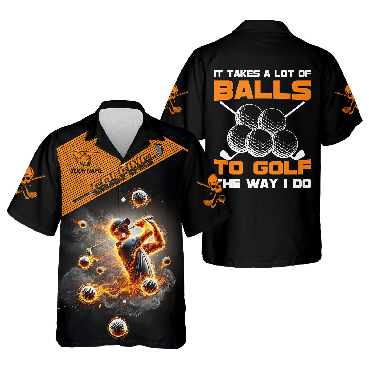 It Takes A Lot Of Balls To Golf The Way I Do Custom Men's Golf Polo Shirtad Golf Gift