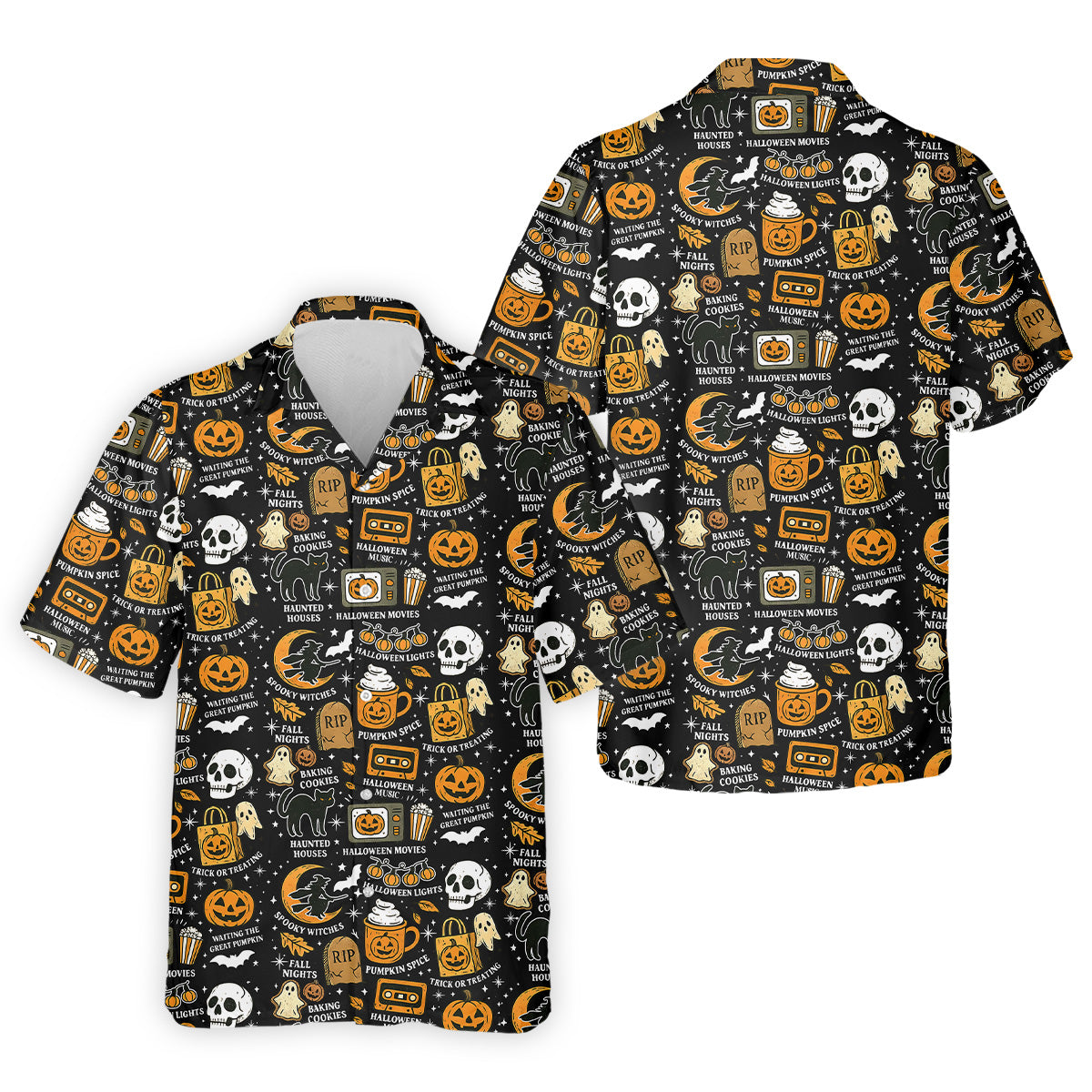 Vintage Halloween Spooky Witches Golf Polo Shirt Halloween Theme Shirts, Ghost Pumpkin, Fun Golf Shirts For Mens
