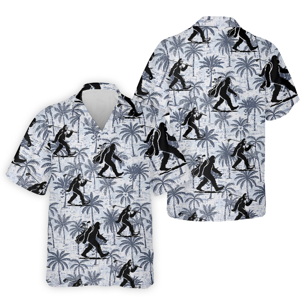 Funny Bigfoot Golf Hawaiian Shirt, Tropical Golf Shirts, Mens Golf Polo Shirtol Golf Gifts