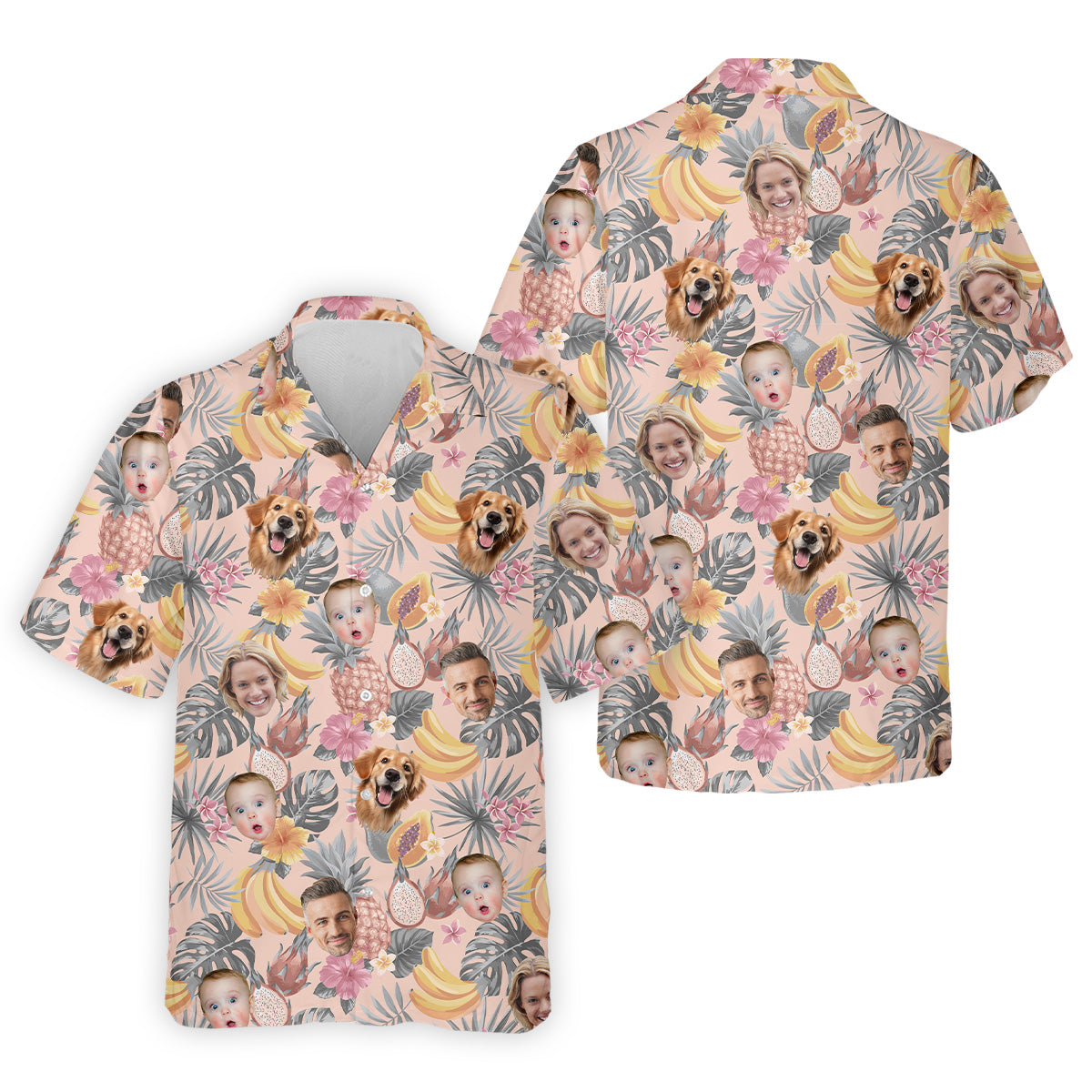 Pink Tropical Fruit, Vintage Hawaiian Shirts, Hawaiian Golf Shirts, Custom Pet Shirt, Best Golf Gifts Men