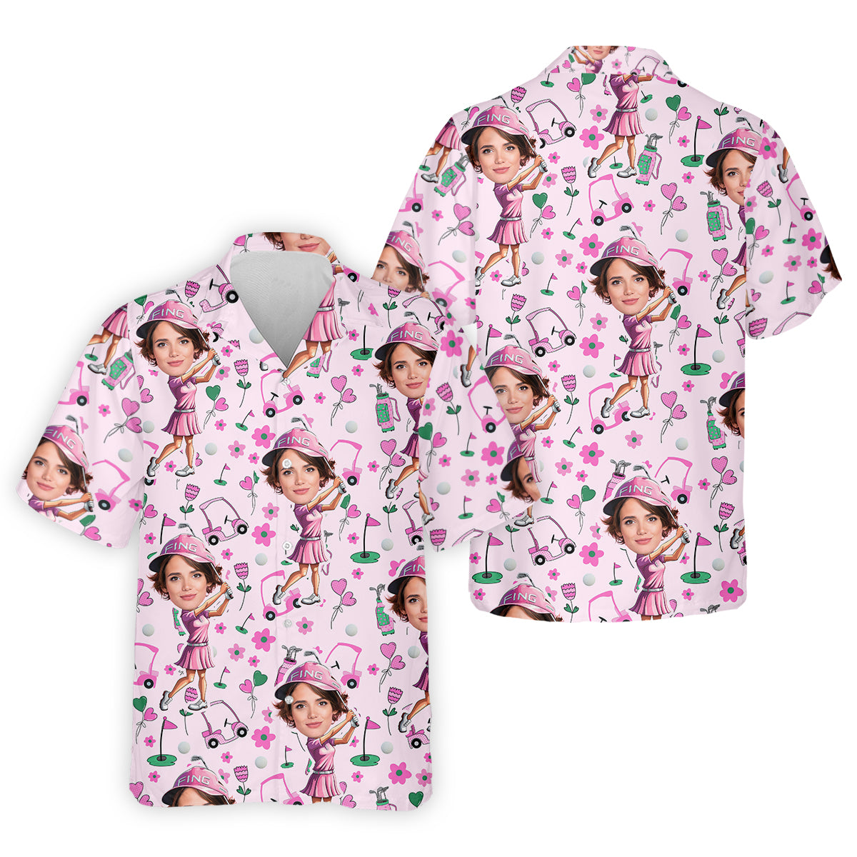 Custom Face Funny Womens Golf Polo ShirtLadies Golf Shirt
