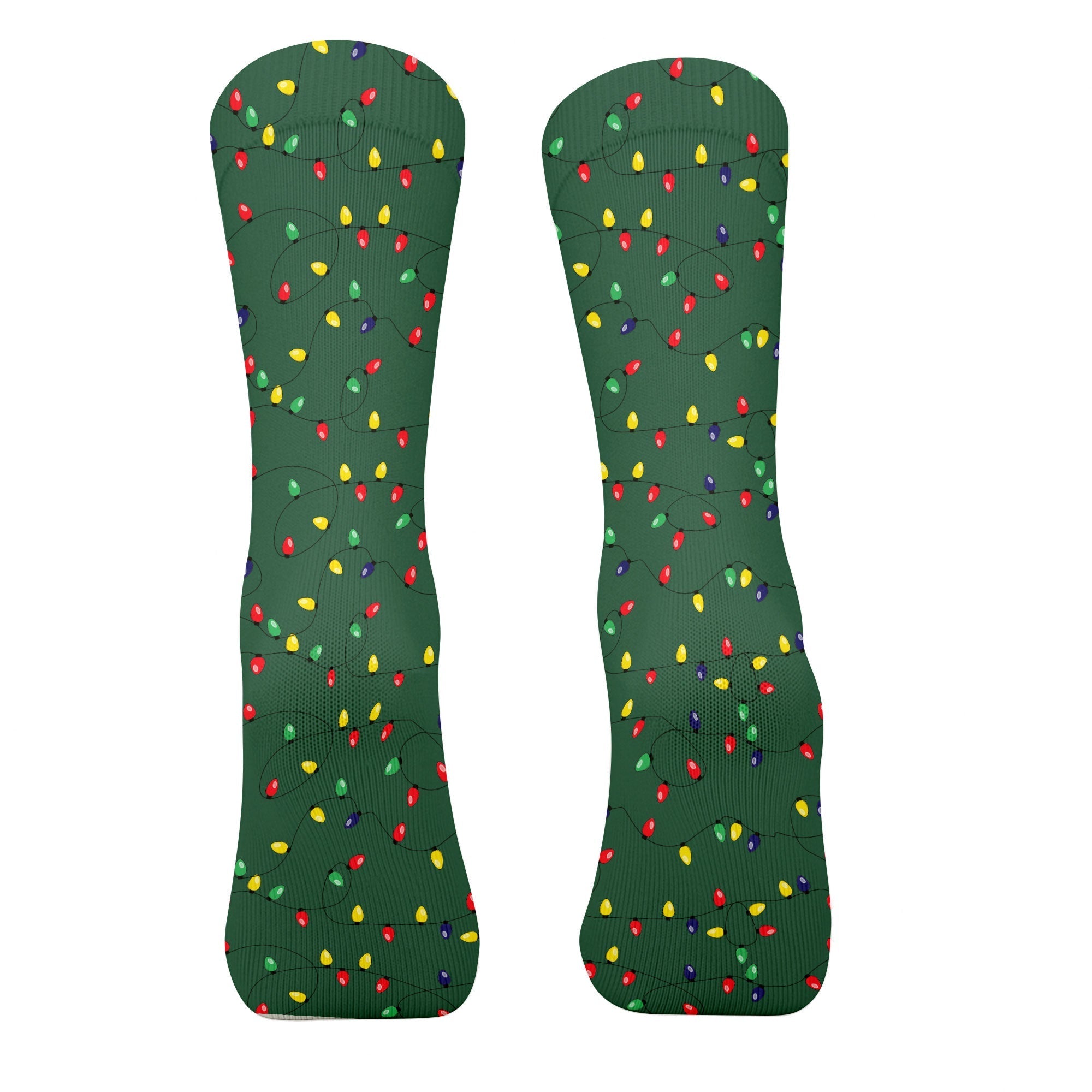 Christmas Colorful Lights Green Golf Socks, Fun Golf Socks, Christmas Golf Socks, Christmas Golf Gift