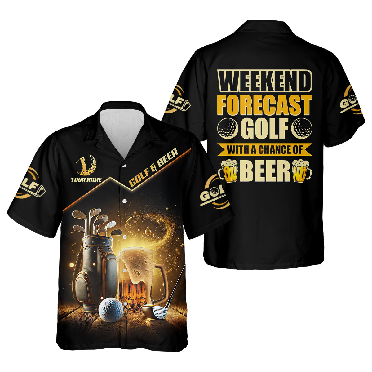 Golf And Beer Custom Men's Golf Polo ShirtBeer Golf Shirt, Gift For Golfers