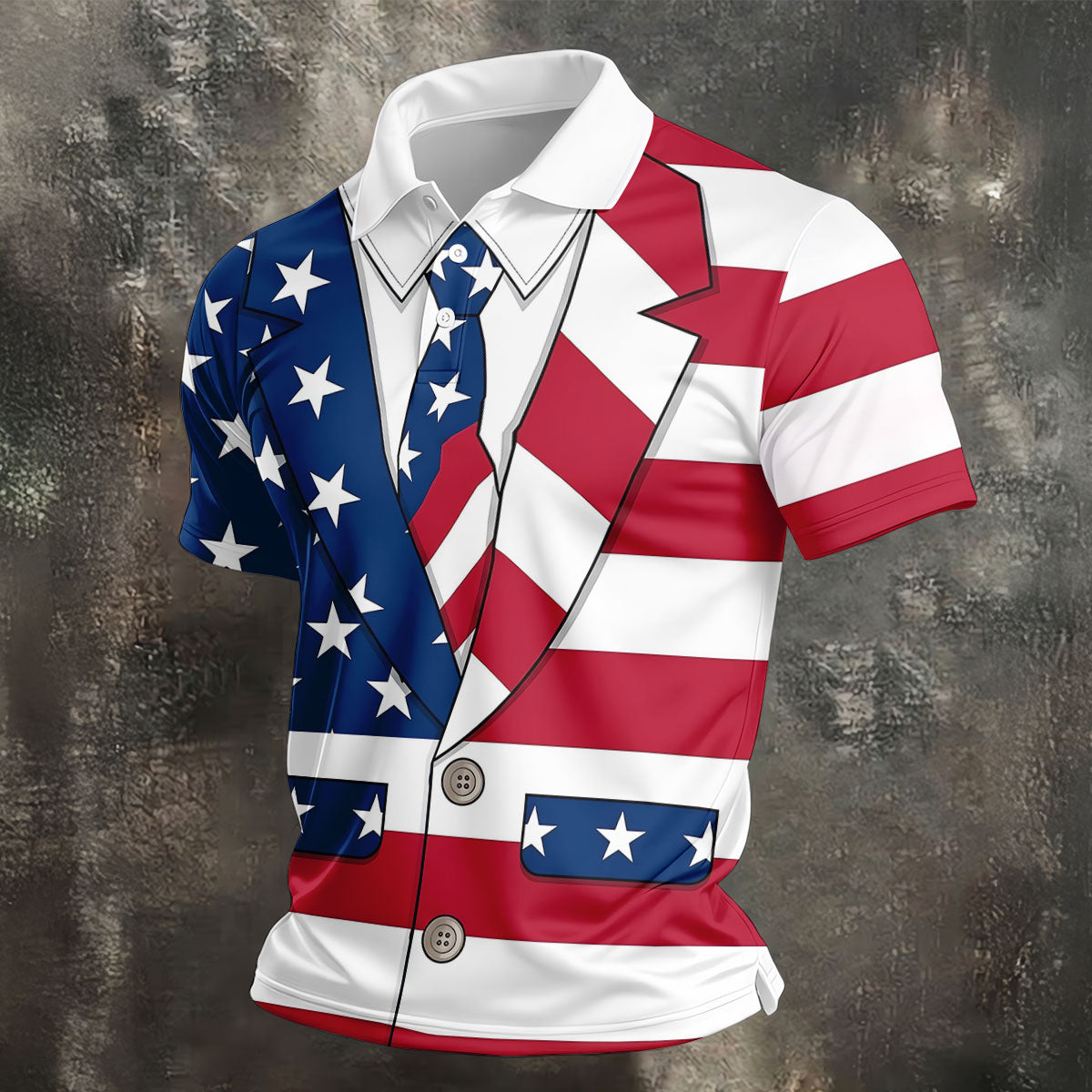US Flag Tuxedo Costume Patriotic 4th Of July Golf Shirt, 250 Years Polo Shirtor Men