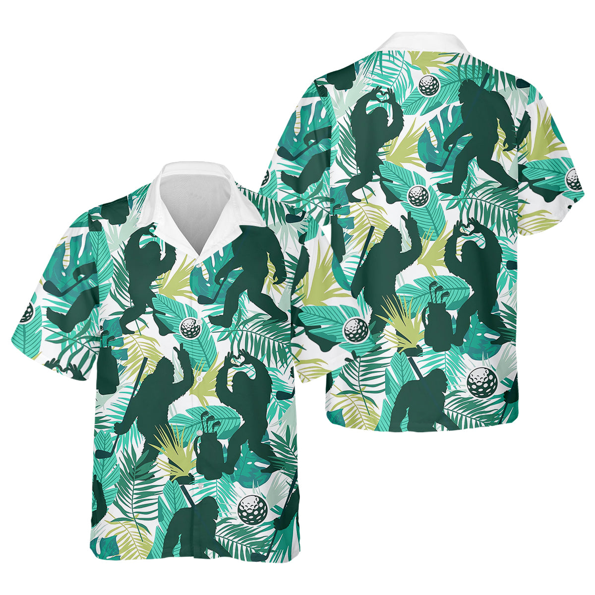 Bigfoot Sasquatch Golf Polo ShirtFunny Golf Shirt, Men Golf Gifts