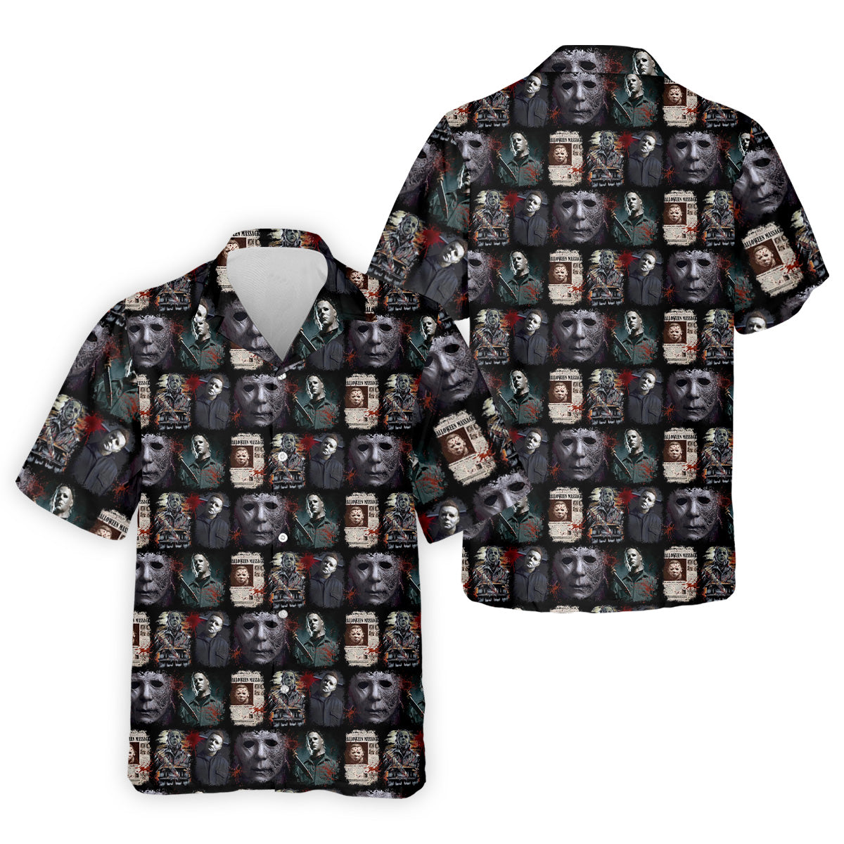 Michael Halloween Fun Men's Golf Polos, Classic Horror Characters Men Polo, Horror Movie Shirt