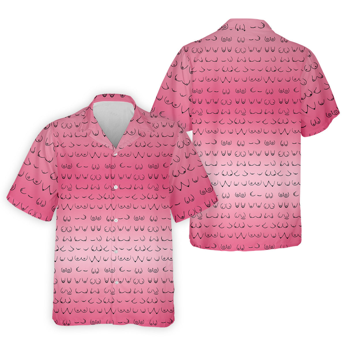 Pink Ombre Mens Funny Golf Shirts , Fun Golf Shirts For Men, Men Golf Polo Shirt Cool Golf Gifts