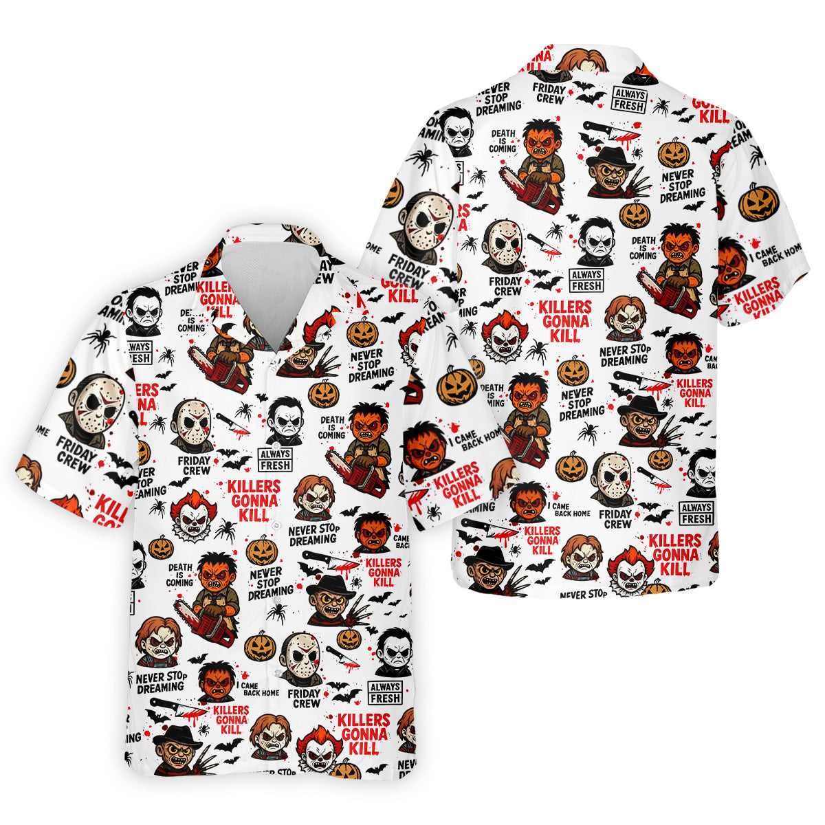 Classic Horror Characters Halloween Golf Shirt, Men's Golf Polo Shirtror Movie Shirt
