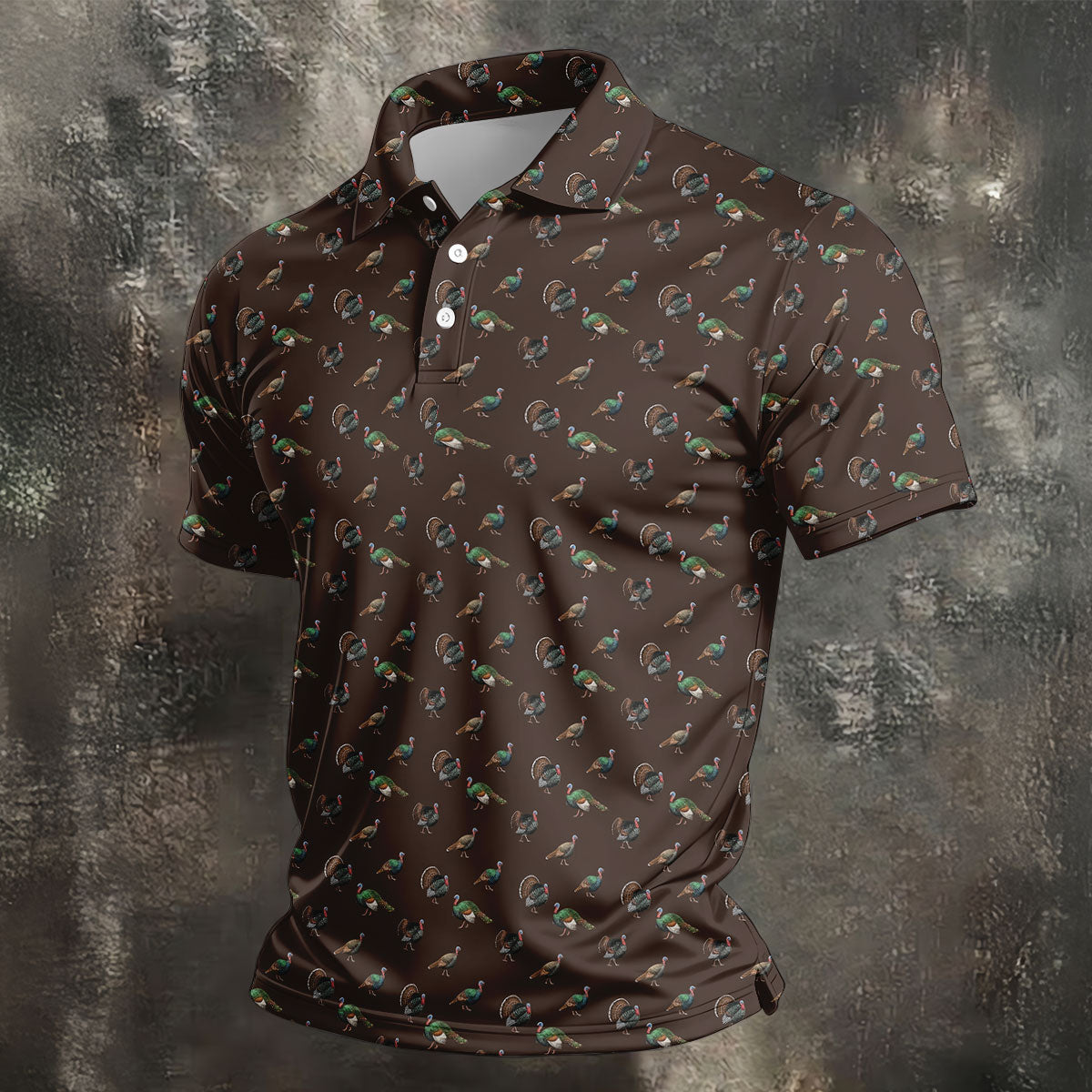 Turkey Hunting Seamless Pattern Funny Golf Shirts, Father's Day Golf Shirt, Golf Gift For Dad