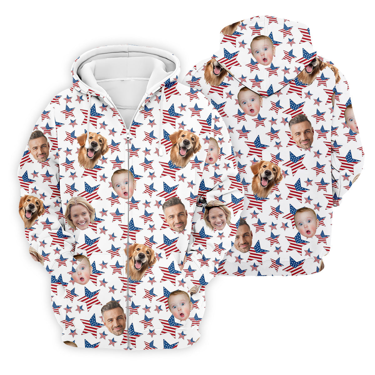 American Flag Golf Shirt, Custom Shirts With Faces, Men's Golf Polo Shirtny Fourth Of July Shirts