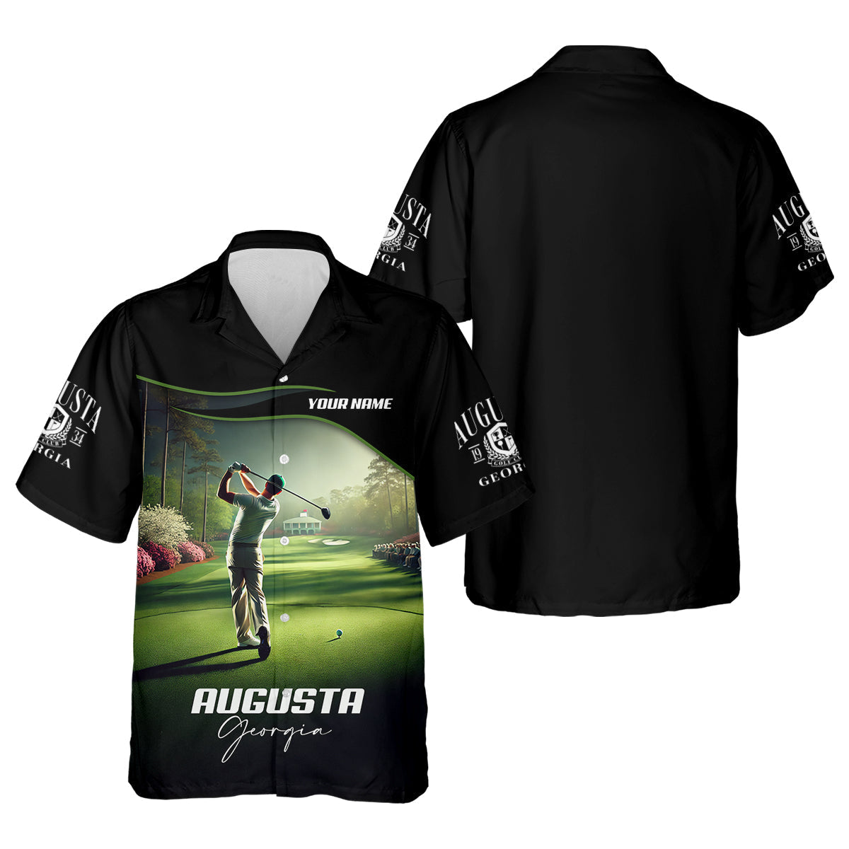 Augusta Georgia Custom Men's Golf Polo ShirtFunny Golf Shirt, Gift For Golfers