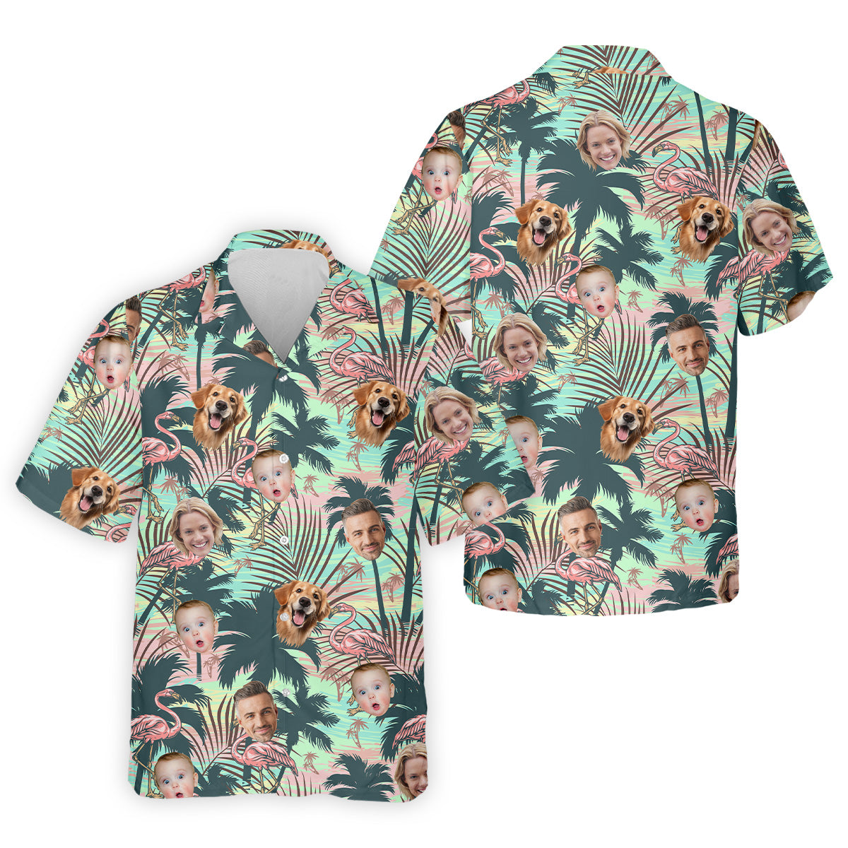 Hawaiian Shirts With Faces, Flamingo Golf Shirt, Men Golf Polo, Custom Team Shirts, Golf Gifts For Men