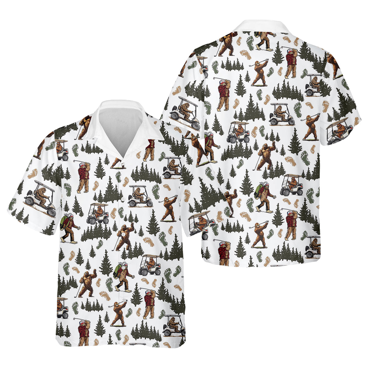 Bigfoot Sasquatch Men's Golf Polo ShirtFunny Golf Shirt, Men Golf Gifts