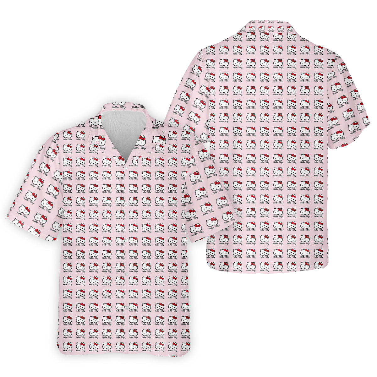 Kity Cat Funny Men's Golf Polo ShirtDad Golf Shirt, Christmas Golf Gift