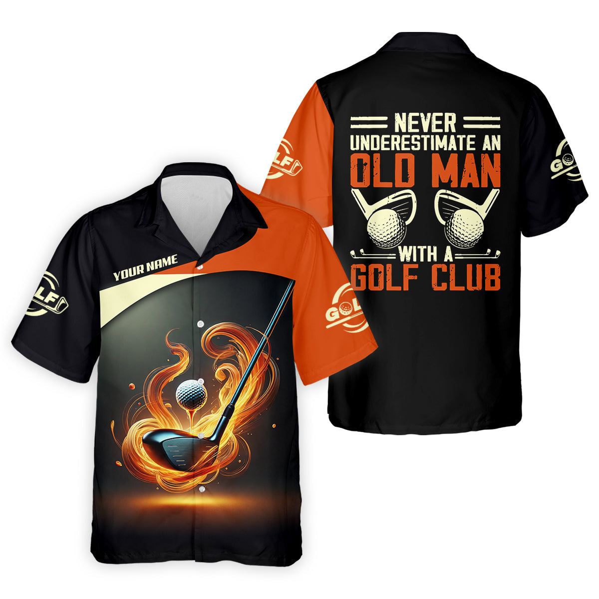 Never Underestimate An Old Man With A Golf Club Custom Funny Golf Polo ShirtChristmas Golf Gift