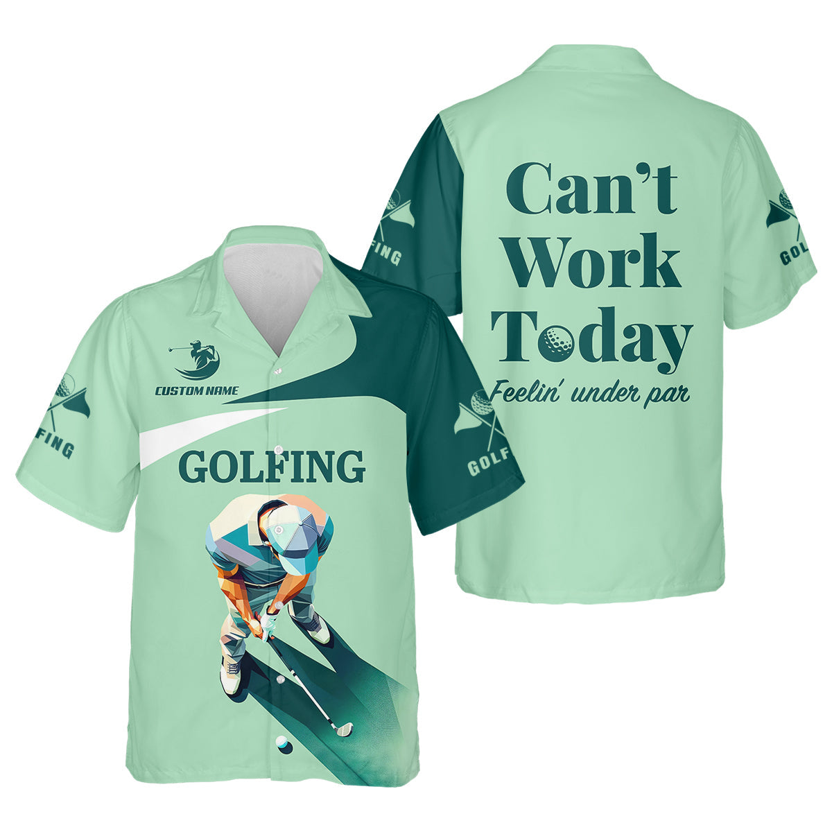 Can't Work Today Feelin Under Par Custom Men's Golf Polo Shirtunny Golf Shirt, Gift For Golfers