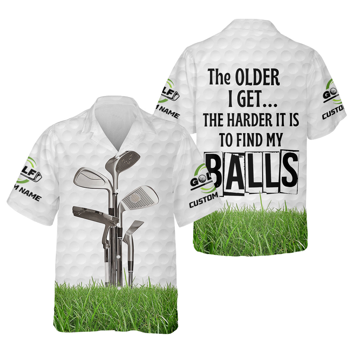 The Older I Get The Harder It Is To Find My Balls Custom Men's Golf Polo ShirtFunny Golf Shirt, Dad Golf Gift