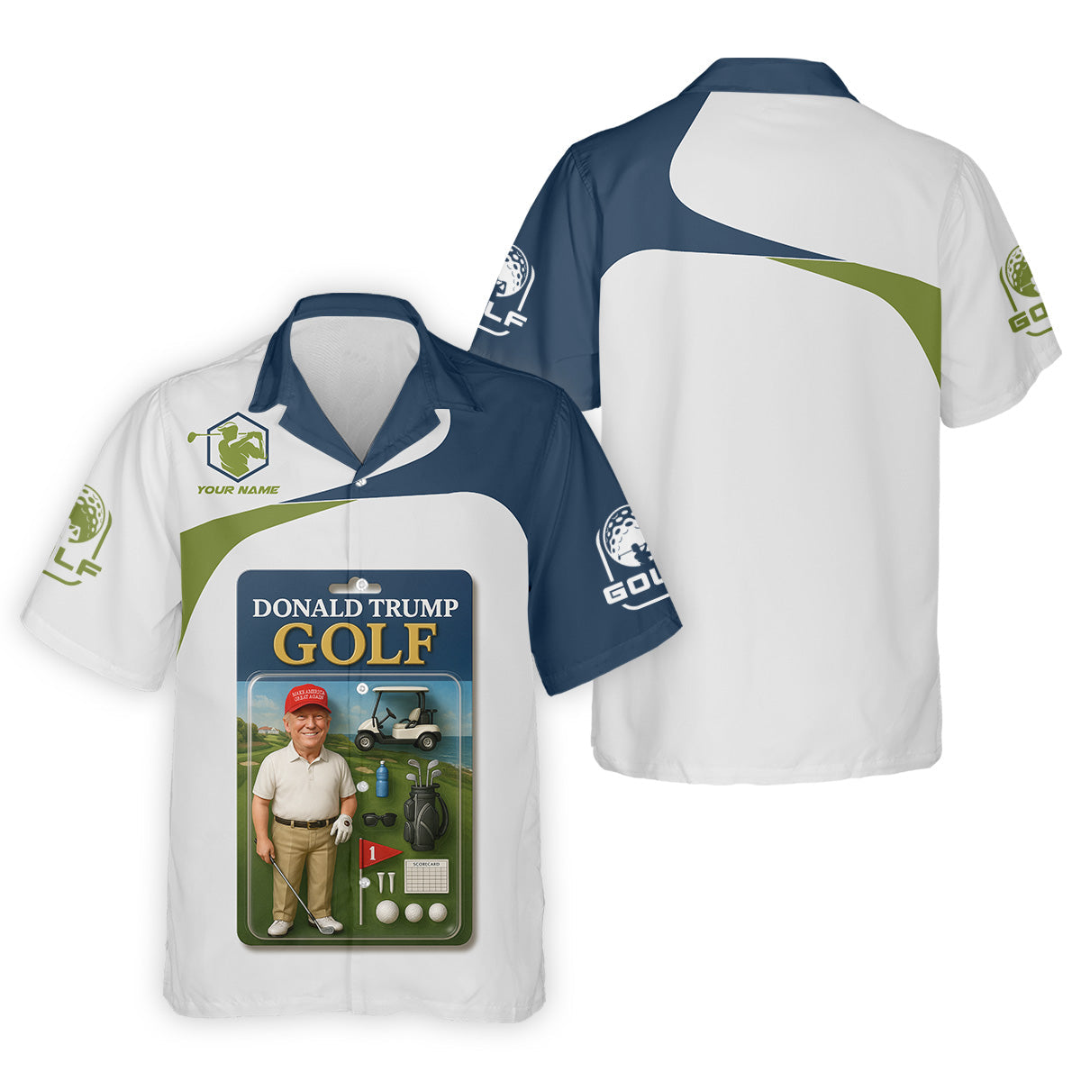 Trump Golfing Custom Men's Golf Polo ShirtGolfing Apparel, Gift For Golfers