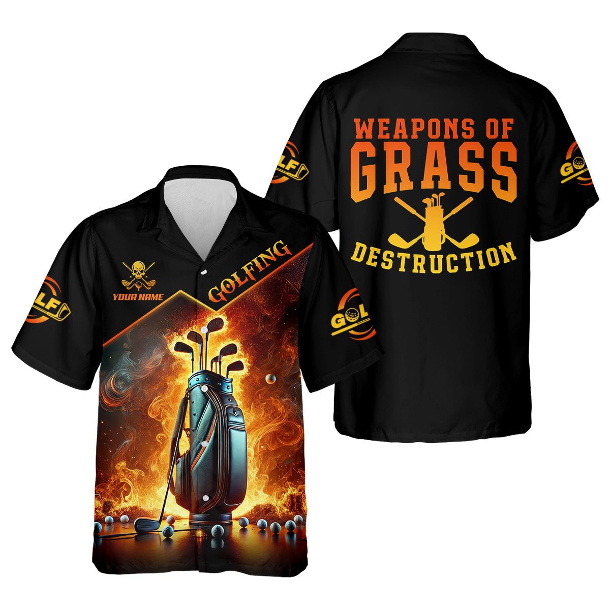 Weapons Of Grass Destruction Custom Men's Golf Polo Shirtad Golf Gift