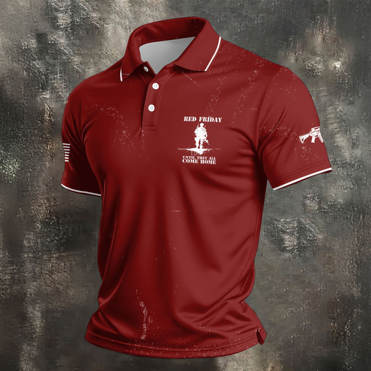 RED Friday Untill They All Come Home Red Golf Shirt, Veteran Memorial 250 Years Polo Shirtor Men