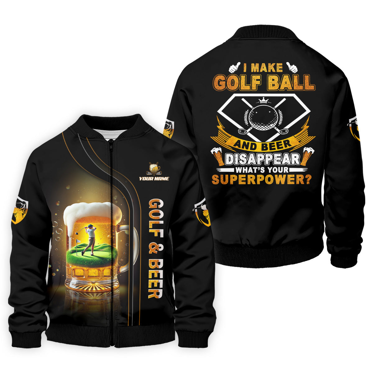 I Make Golf Ball And Beer Custom Men's Golf Polo ShirtFunny Golf Shirt, Dad Golf Gift