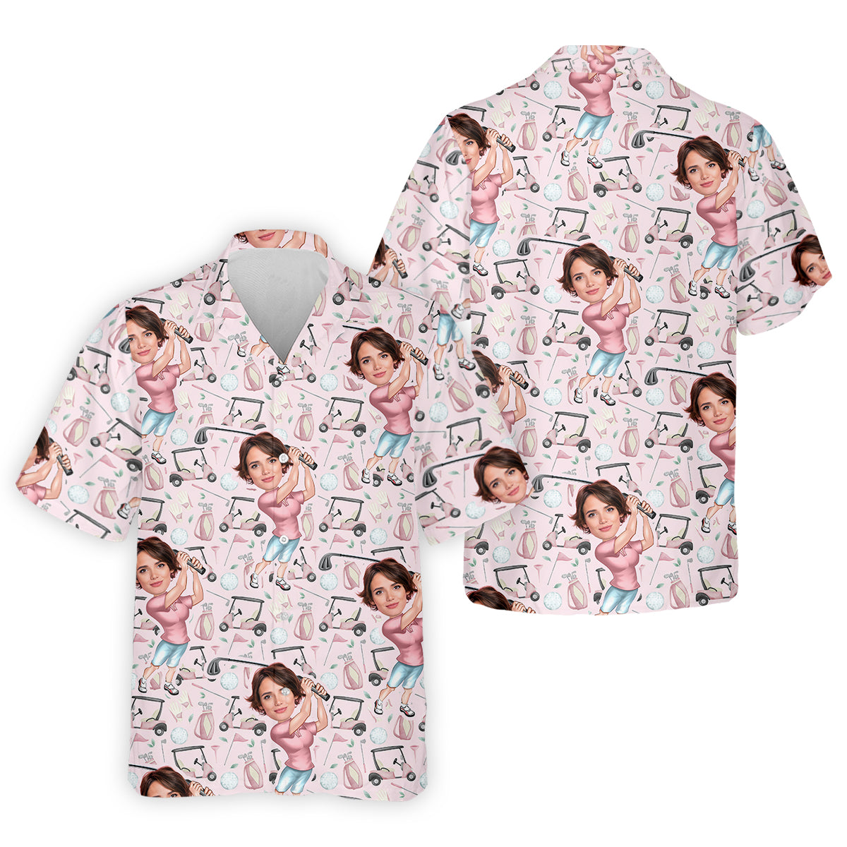 Custom Photo Golf Shirt, Funny Womens Golf Polo ShirtMothers Day Shirt